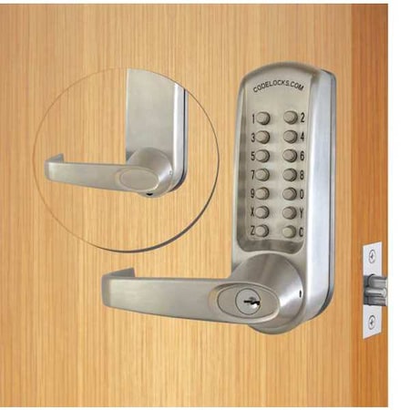 Codelocks Mechanical Lockset, Brushed Steel, Lever CL610-BS