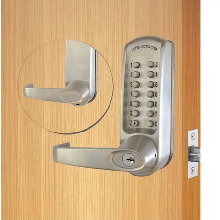 Codelocks Mechanical Lockset, Brushed Steel, Lever CL615-BS