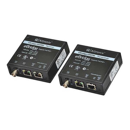 Altronix PoE Switch Kit, 3-1/2" D x 3-1/2" W, Black EBRIDGE100RMT