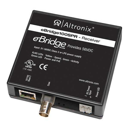 Altronix PoE Extender, 3-1/2" W, 51/56VDC Input V EBRIDGE100SPR