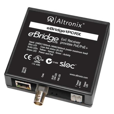 ALTRONIX PoE Extender, 3-1/2" W, 24/56VDC Input V EBRIDGE1PCRX