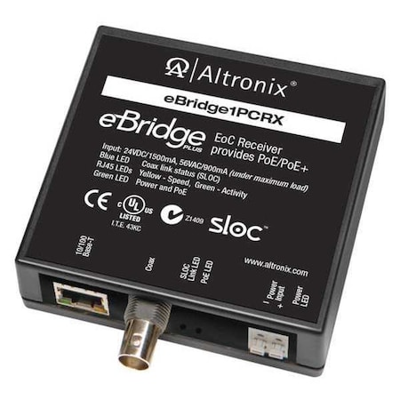 Altronix PoE Extender, 3-1/2" W, 24/56VDC Input V EBRIDGE1PCRX