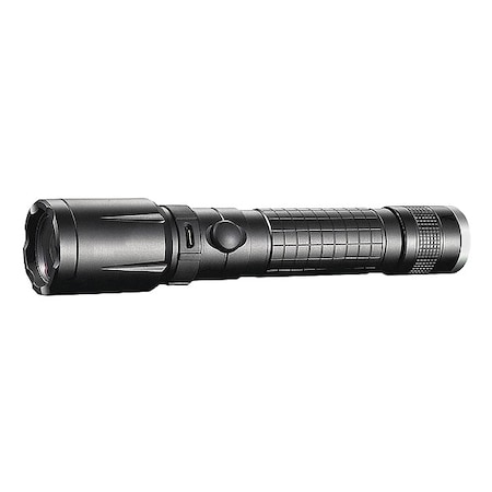 Lumapro Rechargeable Flashlight, Led Black Industrial Handheld Flashlight, 600 lm 49XX75