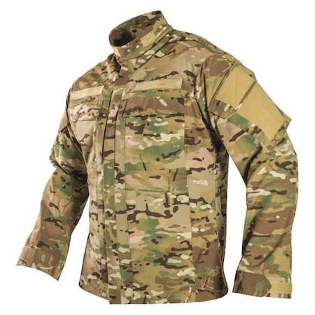 Vertx Tactical Shirt, 50% Cotton, 50% Nylon, Hook-and-Loop, Zipper, 6 Pocket(s), Camouflage, M F1 VTX8820