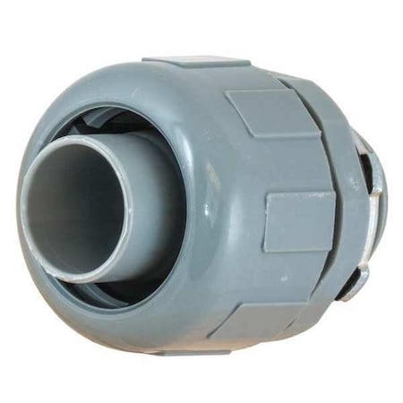 Hubbell Wiring Device-Kellems Conduit Fitting Connector, 1/2 in, Liquid-Tight, Nylon, Gray P050CGY