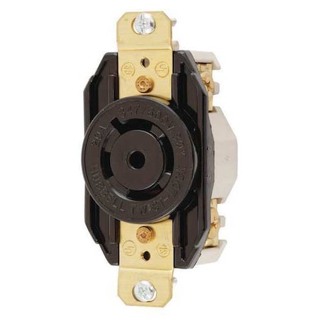 Hubbell Wiring Device-Kellems Locking Receptacle, L23-20R, 20 A, 347/600V AC, Three Phase, 4 Pole, Flush Mount, Screw Terminals HBL2530