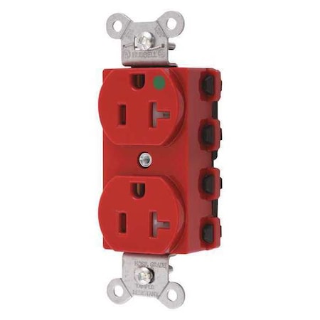 Hubbell Wiring Device-Kellems Straight Blade Receptacle, 5-20R, 20 A, 125V AC, 2 Pole, 3 Wire, Flush Mount, Grounded SNAP8300RTRA