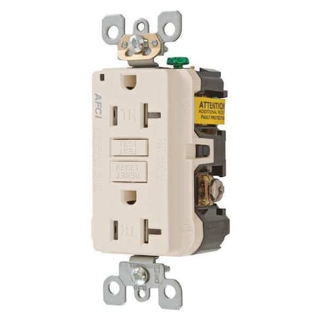 Hubbell Wiring Device-Kellems Receptacle, 5-20R, 20 A, 2 Pole, 3 Wire, Grounded AFR20TRLA