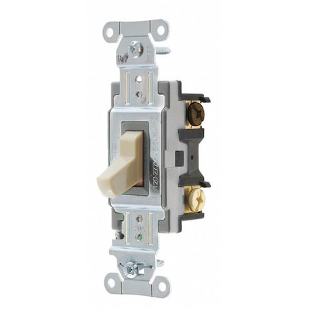 Hubbell Wiring Device-Kellems Wall Switch, 20A, Ivory, 1 HP, 3-Way Switch CSB320I