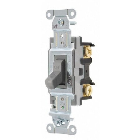 Hubbell Wiring Device-Kellems Wall Switch, 20A, Gray, 1 HP, 1-Pole Switch CSB120GY