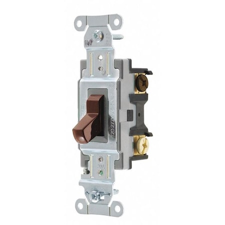 Hubbell Wiring Device-Kellems Wall Switch, 20A, Brown, 1 HP, 3-Way Switch CSB320