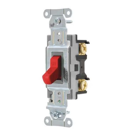 Hubbell Wiring Device-Kellems Wall Switch, 20A, Red, 1 HP, 1-Pole Switch CSB120R