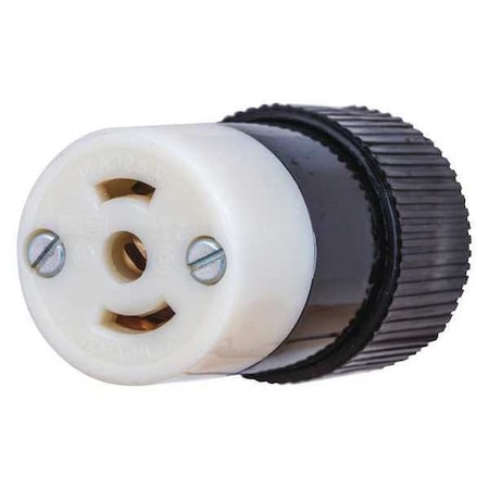 Bryant Midget Locking Connector, ML2-15R, 15 A, 125V AC, Single Phase, 2 Pole, Screw Terminals 7593NC