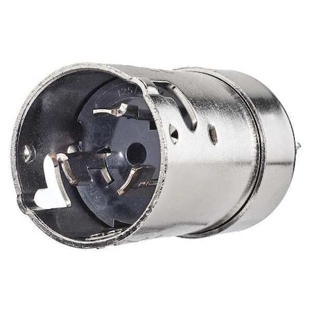 Bryant Locking Plug, Non-NEMA, 50 A, 125/250V AC, Single Phase, 3 Pole, Screw Terminals, White, Yellow 6365CR