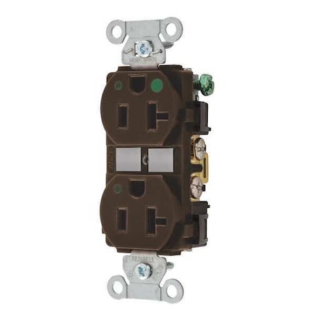 Bryant Straight Blade Receptacle, 5-20R, 20 A, 125V AC, 2 Pole, 3 Wire, Flush Mount, Grounded 8300HBL
