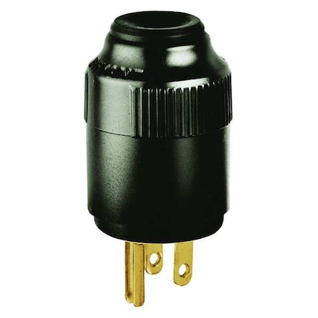 Bryant Straight Blade Plug, 5-15P, 15 A, 125V AC, 2 Pole, Screw Terminals, Grounded 5965B