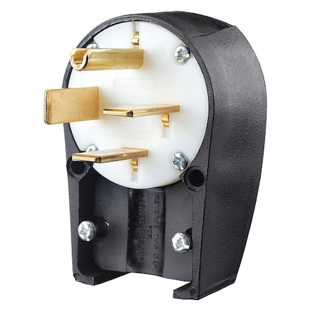 Bryant Straight Blade Plug, 15-50P, 50 A, 250V AC, 3 Pole, Screw Terminals, Grounded 8452ANPB