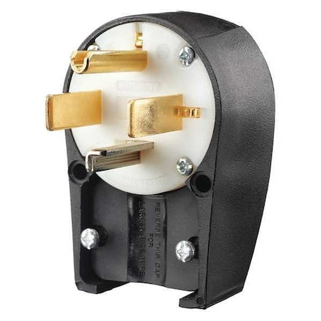 Bryant Straight Blade Plug, 14-30P, 30 A, 125/250V AC, 3 Pole, Screw Terminals, Grounded 9432ANPB