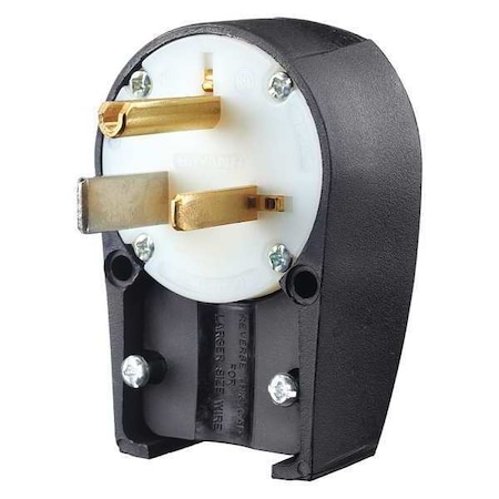 Bryant Straight Blade Plug, 5-50P, 50 A, 125V AC, 2 Pole, Screw Terminals, Grounded 9550ANPB