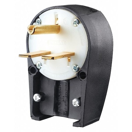 Bryant Straight Blade Plug, 6-30P, 30 A, 250V AC, 2 Pole, Screw Terminals, Grounded 9630ANPB