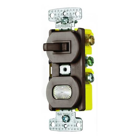 Bryant Combination Device, Brown, 15A, Toggle RC109