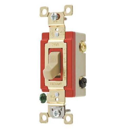 Bryant Wall Switch, Ivory, 3-Way Switch, 1 to 2 HP 4903GLI