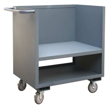 Zoro Select Open-Sided Raised-Platform Box Truck, Steel, 2,000 lb Load Capacity, 2 Shelves, 42 1/8 in L 3SLT-2436-2K-95