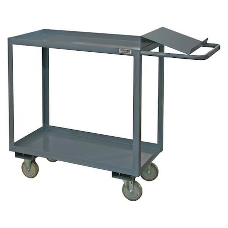 Zoro Select Order-Picking Utility Cart with Lipped Metal Shelves, Steel, 1,200 lb Load Capacity, 2 Shelves OPC-2448-2-95