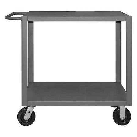 Zoro Select Utility Cart with Flush Metal Shelves, Steel, 5,000 lb Load Capacity, 2 Shelves, 52 in L, 35 in H HET-304836-2-5K-95