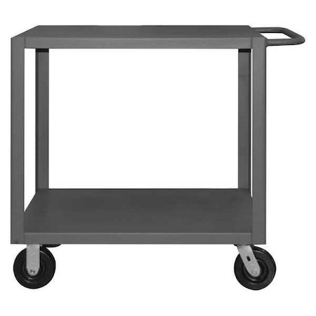 Zoro Select Utility Cart with Flush Metal Shelves, Steel, 5,000 lb Load Capacity, 2 Shelves, 52 in L HET-3048-2-5K-95