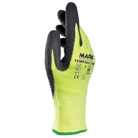 Temp-Dex MAPA Nitrile Palm Coated Thermal Gloves, High Temperature, Lightweight, Yellow, Size 7, 1 Pair 34710037