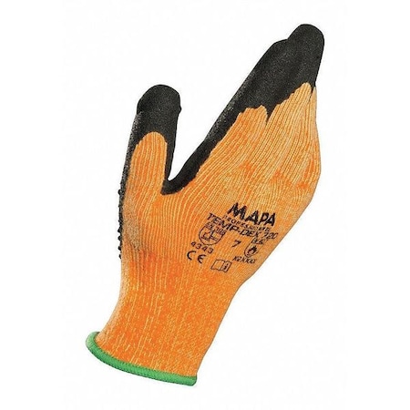 Temp-Dex Heat Resistant Gloves, Nitrile, 250 Degrees F Max Temp., Orange, 9, 1 PR 34720029