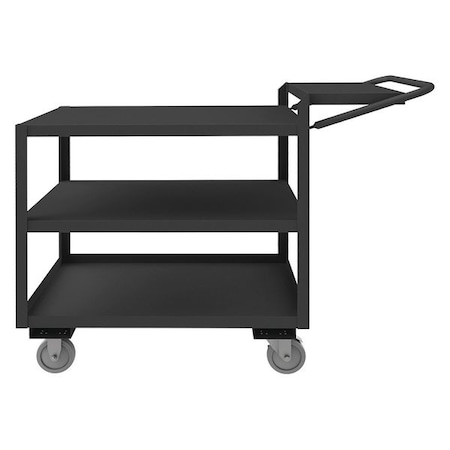 Zoro Select Order-Picking Utility Cart with Lipped & Flush Metal Shelves, Steel, 1,200 lb Load Capacity OPCFS-2448-3-BLU-95