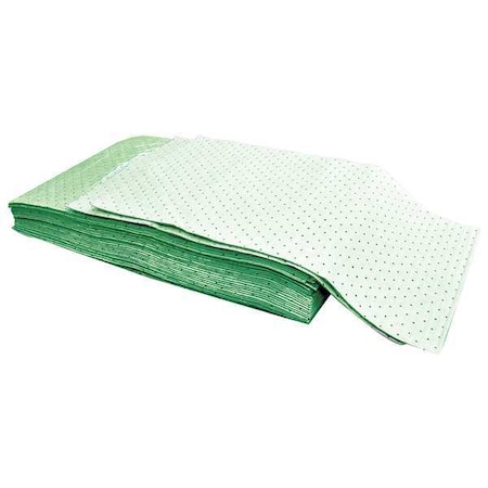 Spilfyter Sorbent Pad, 18 gal, 32 in x 64 in, Universal, Green, 20 PK G-3264L
