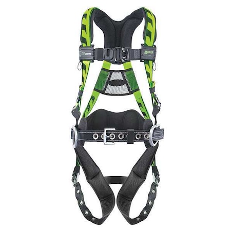 Miller AirCore(TM) Full Body Harness, 2XL/3XL, 400 lb., Quick-Connect Chest/ Tongue Leg Straps ACA-TB-BDP2/3XLGN