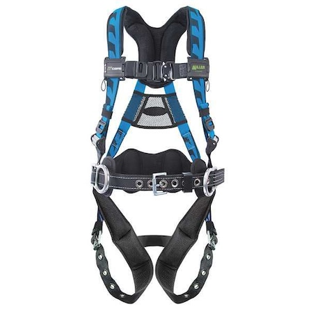 Miller AirCore(TM) Full Body Harness, 2XL/3XL, 400 lb., Quick-Connect Chest/ Tongue Leg Straps ACA-TB-BDP2/3XLBL