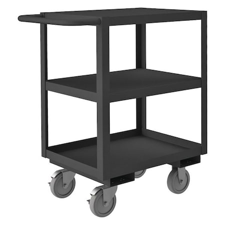 Zoro Select Utility Cart with Lipped & Flush Metal Shelves, Steel, 1,200 lb Load Capacity, 3 Shelves, 30 in L RSC-182435-3-BLU-95