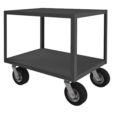 Zoro Select Utility Cart with Flush Metal Shelves, Steel, 1,200 lb Load Capacity, 2 Shelves, 42 1/2 in L RIC24362NHNRM4SW8PN95