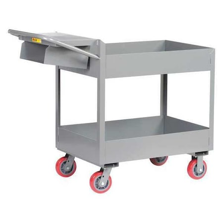 Little Giant Order-Picking Utility Cart with Deep Lipped Metal Shelves, Steel, 3,600 lb Load Capacity, 2 Shelves DS2448X6-6PYWSP