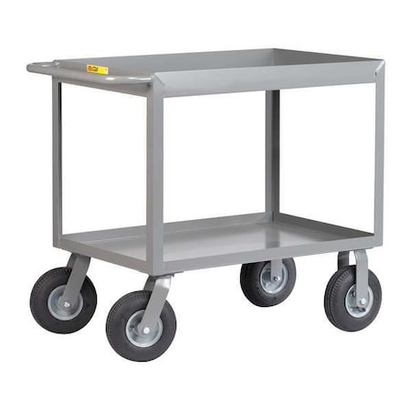 Little Giant Flat Handle Deep Shelf Utility Cart, Steel, 1200 lb Load Capacity, 2 Shelves, 54 in L, 24 in W DS2448X39P