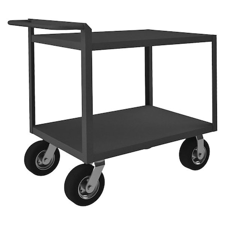 Zoro Select Utility Cart with Lipped Metal Shelves, Steel, 1,500 lb Load Capacity, 2 Shelves, 54 1/2 in L RSCR-304838-ALD-95