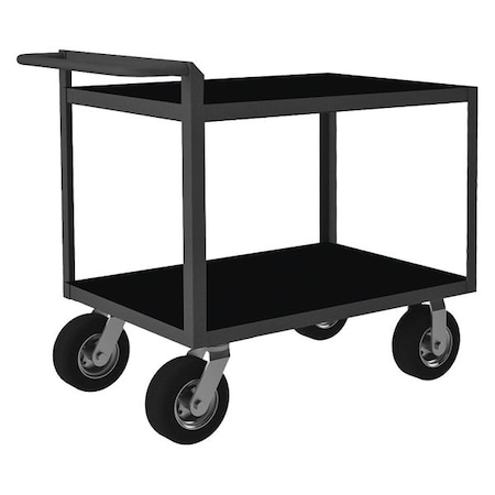 Zoro Select Utility Cart with Lipped Metal Shelves, Steel, 1,500 lb Load Capacity, 2 Shelves, 51 in L, 40 in H RSCR243638ALDRM8PN95