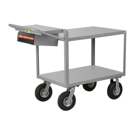 Little Giant Order-Picking Utility Cart with Flush Metal Shelves, Steel, 1,200 lb Load Capacity, 2 Shelves G-2448-9P-WSP