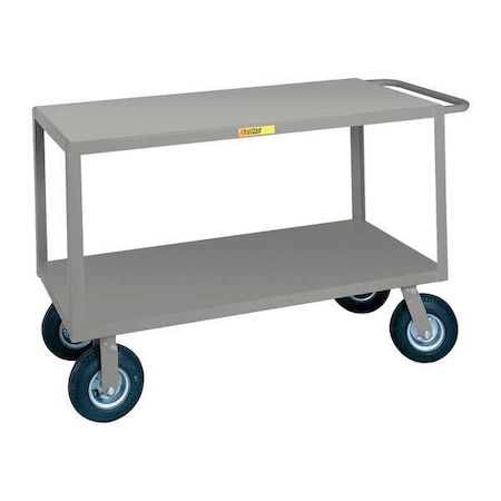 Little Giant Utility Cart with Flush Metal Shelves, Steel, 1,200 lb Load Capacity, 2 Shelves, 41 1/2 in L GF-2436-9P