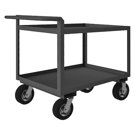 Zoro Select Utility Cart with Lipped Metal Shelves, Steel, 1,500 lb Load Capacity, 2 Shelves, 54 1/2 in L RSCR-304838-95