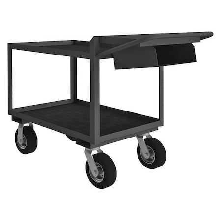 Zoro Select Instrument Cart with Lipped Metal Shelves, Steel, 1,200 lb Load Capacity, 2 Shelves, 72 in L OPCPFS-244838-2-RM-8PN-95