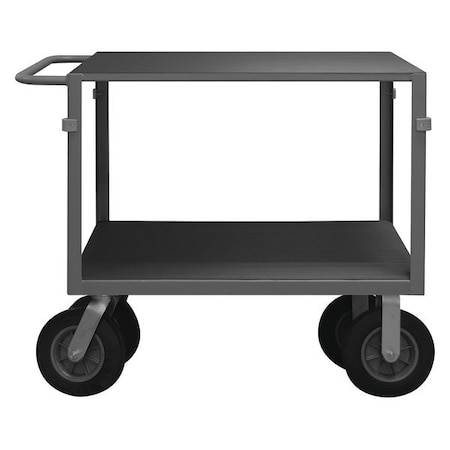 Zoro Select Instrument Cart with Flush Metal Shelves, Steel, 1,000 lb Load Capacity, 2 Shelves, 66 1/2 in L IC243610SPN95