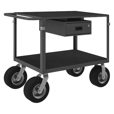 Zoro Select Instrument Cart with Flush Metal Shelves, Steel, 1,000 lb Load Capacity, 2 Shelves, 66 1/2 in L IC24361DR10SPN95