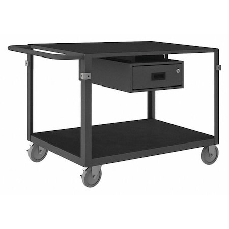 Zoro Select Instrument Cart with Flush Metal Shelves, Steel, 1,000 lb Load Capacity, 2 Shelves, 75 in L IC24361DR5PU95