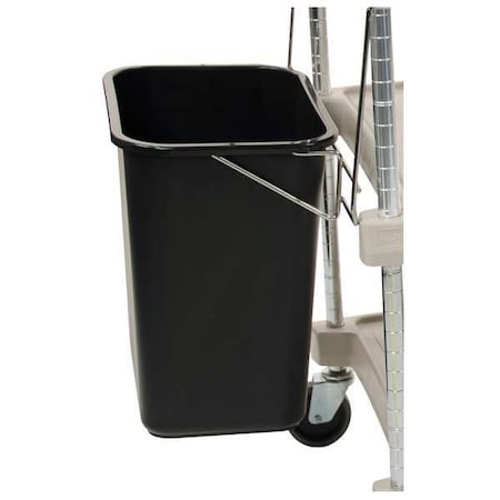 Metro 3 gal Rectangular Utility Cart Bin, Black, Plastic, 18 in MYWB1